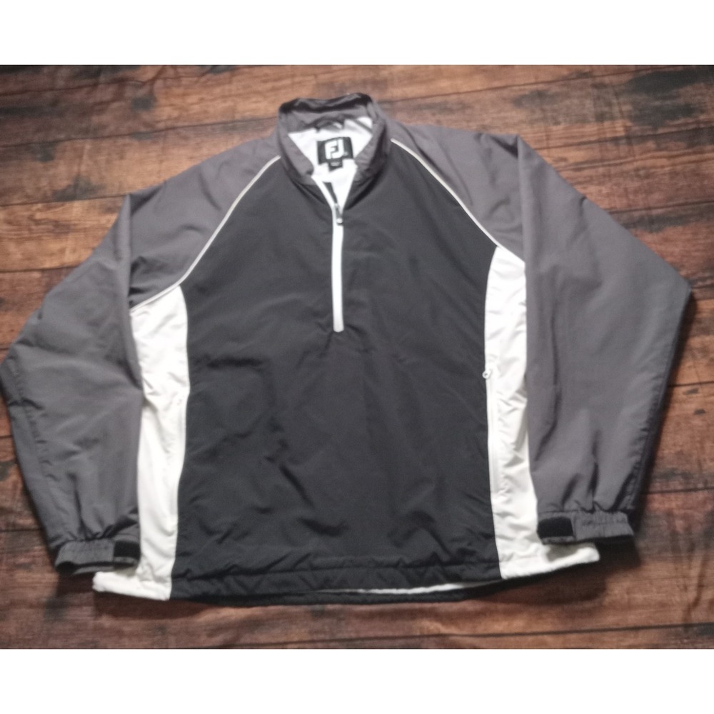 Footjoy Men's‎ 1/2 Zip Pullover Windbreaker Long Sleeve Blue/Gray/White